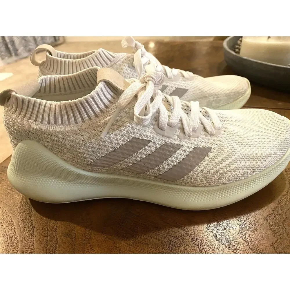 9 Adidas Purebounce + White Silver Metallic Ice Mint EUC Women's